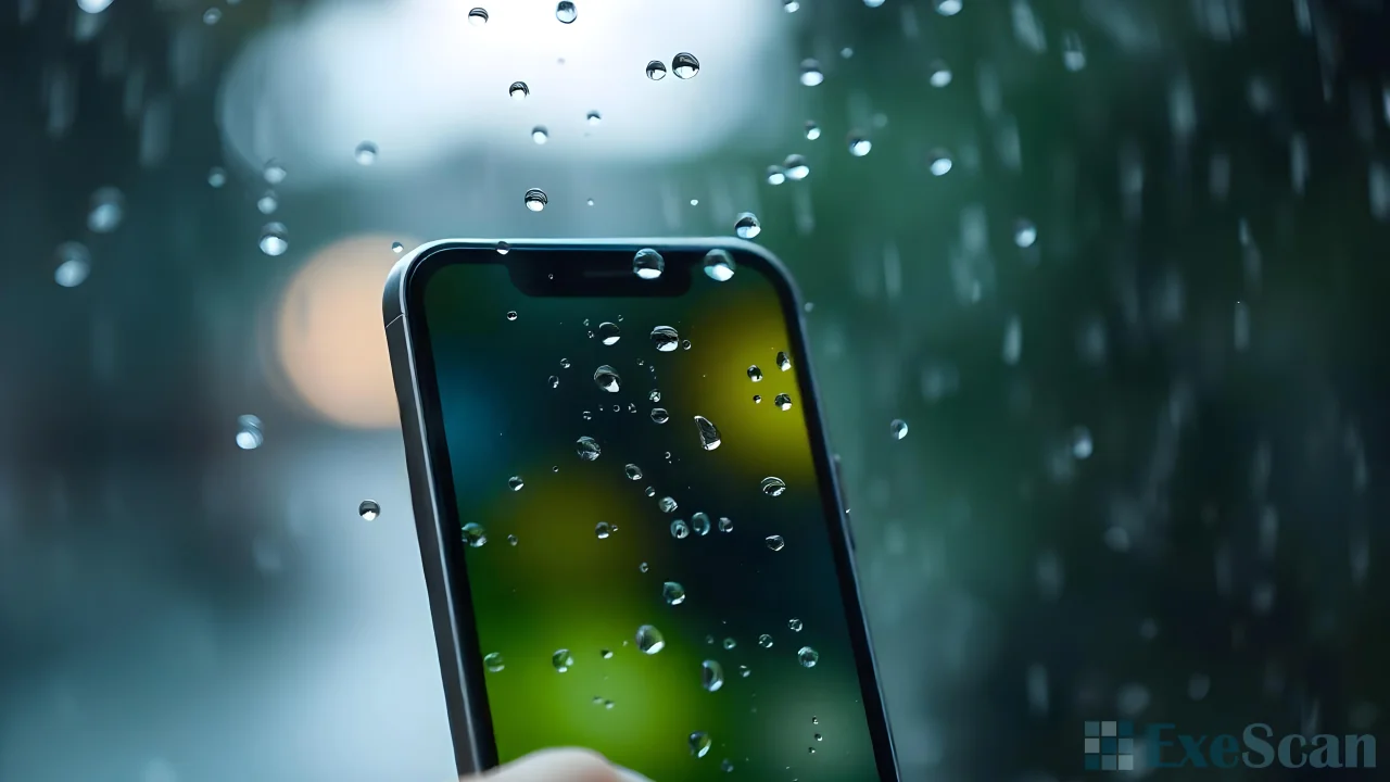 Phone in rain